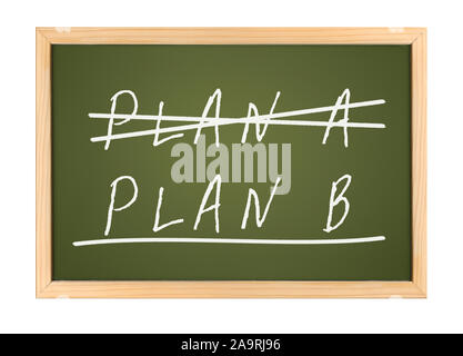 crossing out PLAN A on a chalk board going to do PLAN B Stock Photo