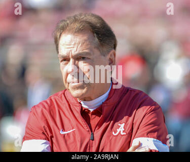 November 16, 2019: Alabama defensive back, Trevon Diggs (7), in action  during the NCAA football game between the Alabama Crimson Tide and the  Mississippi State Bulldogs at Davis Wade Stadium in Starkville