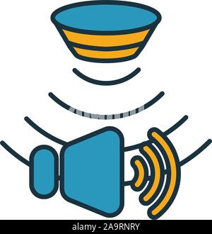Sound Sensor icon from sensors icons collection. Creative two colors ...