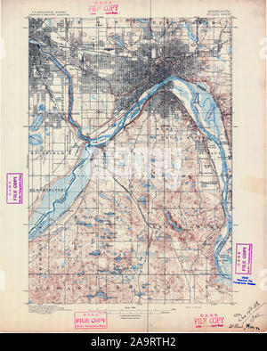 St Paul, Minnesota, map 1896, 1:62500, United States of America by Timeless  Maps, data U.S. Geological Survey Stock Photo - Alamy