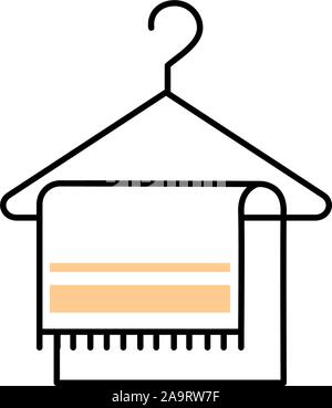 towel in hook of spa fill style icon vector illustration design Stock Vector