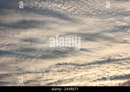 Altocumulus clouds in evening sky as a texture Stock Photo