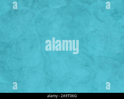 Turquoise painted tiny textured plaster wall as a background Stock Photo