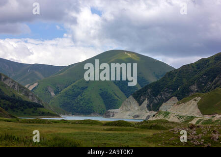 Beautiful mountain lake Kezenoy Am or Kezenoyam in Chechen republik in Russia Stock Photo