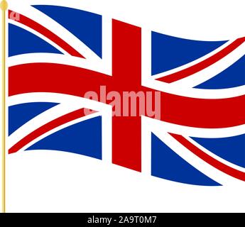 United Kingdom of great Britain and Northern Ireland flagpole icon. Stock Vector