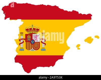 Map Flag Spain Vector illustration Eps 10. Stock Vector