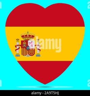 Spain Flag In Heart Shape Vector illustration Eps 10. Stock Vector