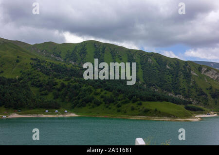 Beautiful mountain lake Kezenoy Am or Kezenoyam in Chechen republik in Russia Stock Photo