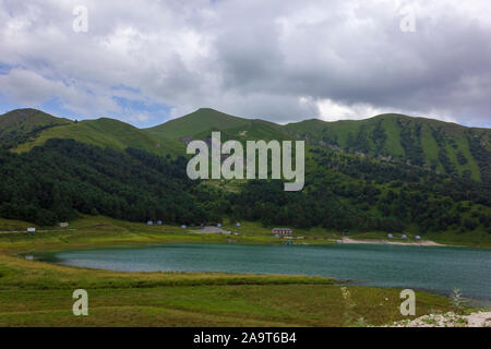 Beautiful mountain lake Kezenoy Am or Kezenoyam in Chechen republik in Russia Stock Photo