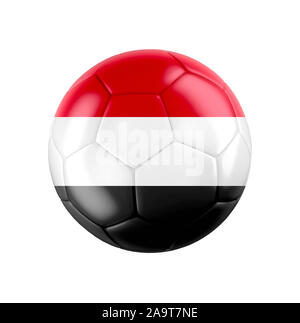 Soccer football ball with flag of Yemen Stock Photo