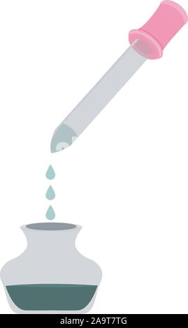 Dripping marijuana extract with a pipette. Stock Vector