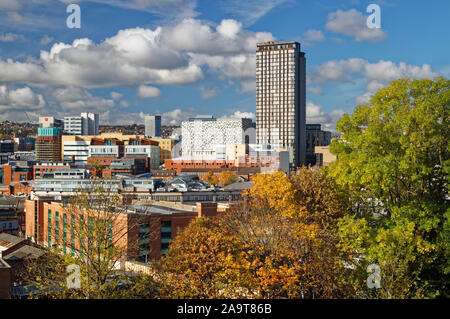 UK,South Yorkshire,Sheffield,City Skyline From Cholera Monument Grounds Stock Photo