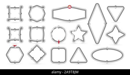 Water pipes vector creative color borders set Stock Vector