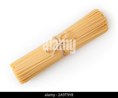 Spaghetti isolated on white background with clipping path Stock Photo
