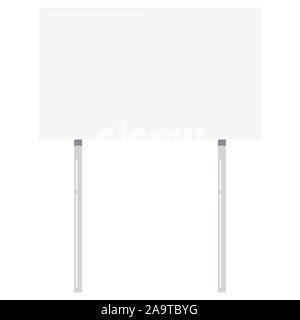 White sign empty blank flat design vector advertising construction isolated on white background. Stock Vector
