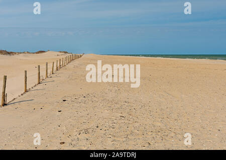 Lonely Beach in the Early Spring on the Assateague National Seashore in Maryland Stock Photo
