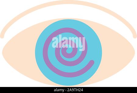 eye spiral hypnotic imagination mystery magic flat icon vector illustration Stock Vector
