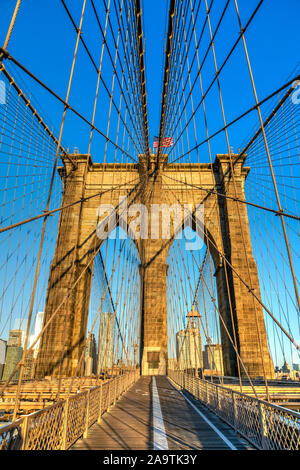 Brooklyn Bridge, Brooklyn, New York, USA Stock Photo