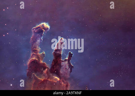 Deep space, a beautiful nebula in the form of pillars. Elements of this image were furnished by NASA. Stock Photo