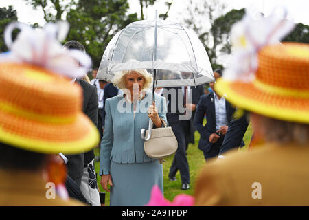 The Duchess of Cornwall attends a wreath laying ceremony at Mount Roskill War Memorial in Auckland, on the second day of the royal visit to New Zealand. Stock Photo