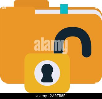 folder and document with padlock vector illustration graphic design ...