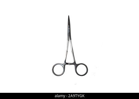 Surgical clamp on white background isolated. Suitable for any purprose use. Stock Photo