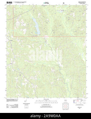 USGS TOPO Map Mississippi MS Avera 20120314 TM Restoration Stock Photo