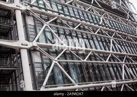 exterior scaffolding of museum in Paris Stock Photo