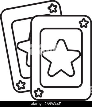 Magic trick cards line icon. linear style sign for mobile concept and ...