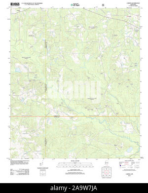 USGS TOPO Map Mississippi MS Carnes 20120413 TM Restoration Stock Photo