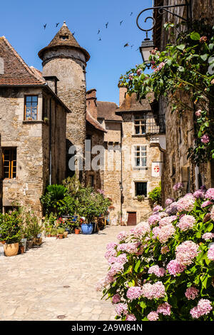 France, Lot, Dordogne Valley, Carennac, medieval village labeled Les ...