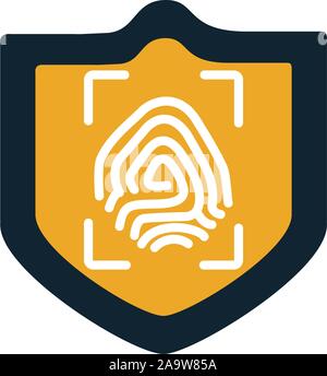 security fingerprint reader flat style icon vector illustration design Stock Vector
