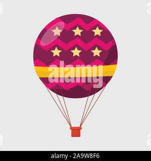 Hot air balloon in circle shape vector illustration Stock Vector