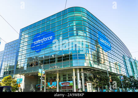 Nov 17, 2019 San Francisco / CA / USA - Dreamforce annual convention taking place at Moscone Center; Dreamforce is an annual user conference hosted by Stock Photo