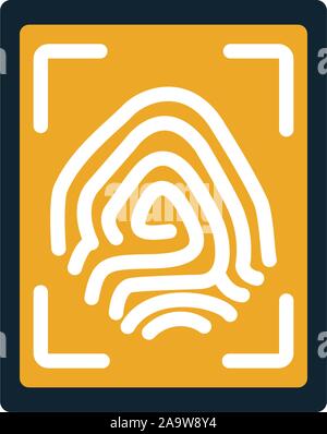 security fingerprint reader flat style icon vector illustration design Stock Vector