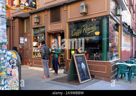 Caffe Roma, 176 Mulberry Street, New York, NY. exterior storefront