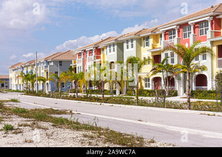 Miami Florida,West Miami,residential,under new construction site building builder,townhouses,vacant,stalled,housing bubble,FL100123138 Stock Photo