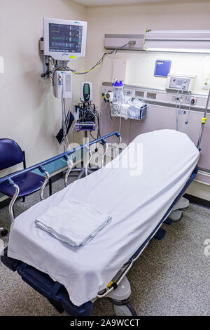 Miami Beach Florida,Mt. Mount Sinai Medical Center,hospital,healthcare,emergency room,bed,equipment,empty,FL100207012 Stock Photo