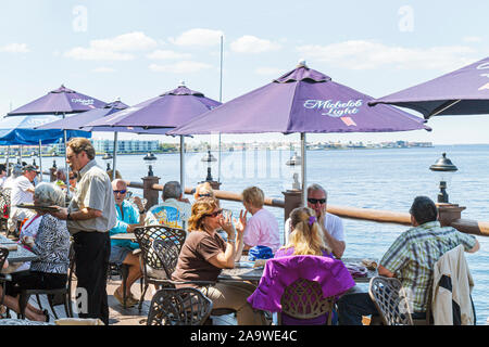 Florida Charlotte County,Punta Gorda,Fisherman's,men's Village Waterfront Mall,Resort & Marina,Peace River water,Charlotte Harbor,harbour,The Captain' Stock Photo