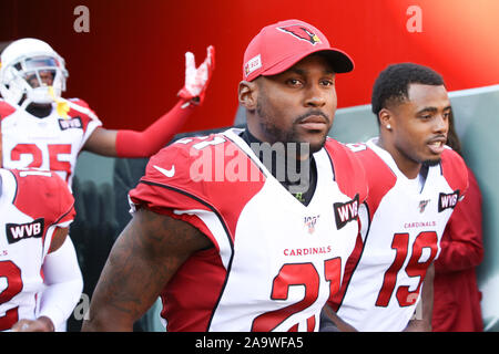 Arizona Cardinals cornerback Patrick Peterson (21) heads back to the tunnel  following warm ups before the start of an NFL football game against the  Carolina Panthers Sunday, Oct. 4, 2020, in Charlotte