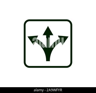 Arrow, three way, direction icon. Vector illustration, flat design Stock Vector
