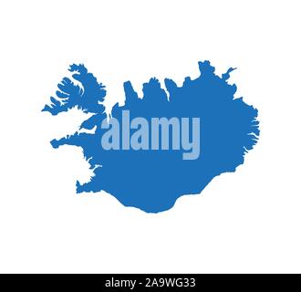 Iceland map on white background. Vector illustration. Stock Vector