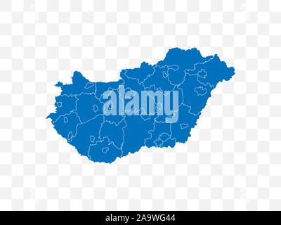Hungary map on transparent background. Vector illustration. Stock Vector
