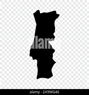 Portugal map on transparent background. Vector illustration. Stock Vector