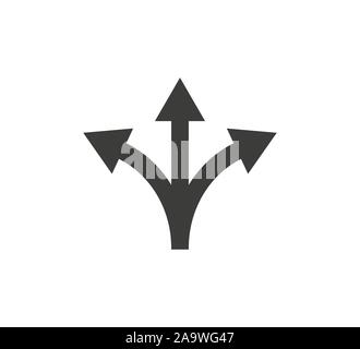 Arrow, three way, direction icon. Vector illustration, flat design Stock Vector