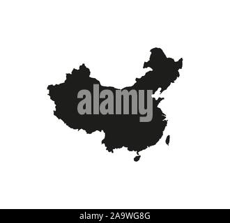 China on world map icon. line doodle element isolated on a white ...