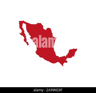 Mexico on white background. Vector illustration. Red. Stock Vector