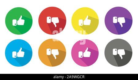 Modern Thumbs Up and Thumbs Down Icons Stock Vector