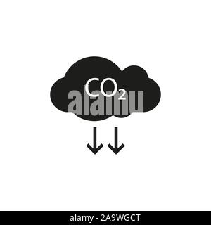 Co2, ecology, cloud icon. Vector illustration, flat design. Stock Vector