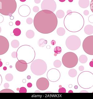Bouncing circles, Pink bubbles floating over entire background, surface pattern design, vector Stock Vector